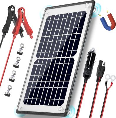 China 10W 12V Magnetic Solar Battery Charger Trickle Maintainer Waterproof For Boat for sale