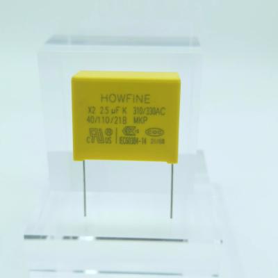 China O UL 2.5uF metalizou o capacitor do polipropileno, capacitor do filme de plástico da prova da tensão à venda