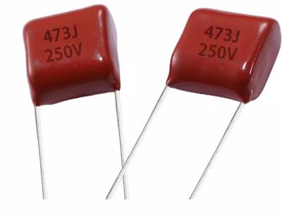 China Heatproof Red PET Film Capacitor , Stable Metallized Polyester Capacitor for sale