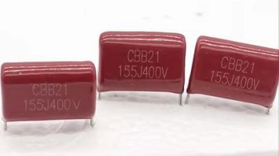 China Antirust Red Metallized Polypropylene Film Capacitor CBB21 155J400V for sale