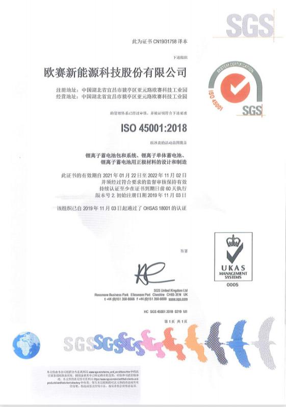 ISO 45001 - Shenzhen O'CELL Technology Co.,Ltd