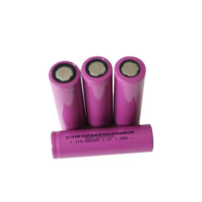 China Rechargeable 18650 Lifepo4 Lithium Phosphate Battery 3.2v 1100mah 1500mah 1800mah for sale