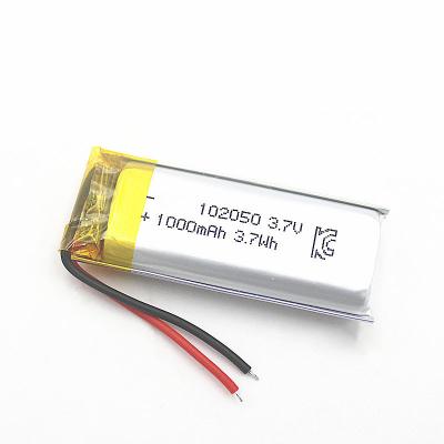 China Li-Ion 3.7v 1000mAh Lithium Polymer Cells Battery 102050 Rechargeable Battery Cell for sale