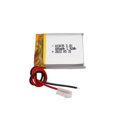 China 103035 3.7 V 600mAh Rechargeable Small Lipo Battery For Solar Power Bank for sale