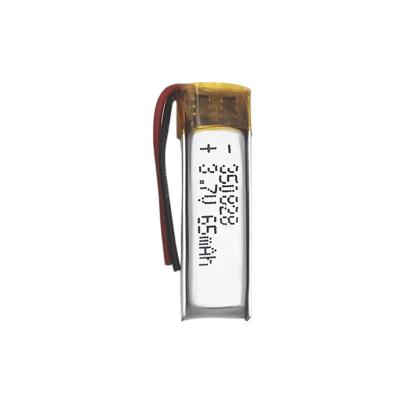 China Lithium Polymer Batteries 65mAh High Power 3.7 V Lipo Battery 350828 for sale