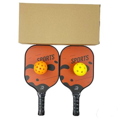 China Custom Pickle Ball Paddle PU Handle Fiberglass Professional Padel Racket for sale