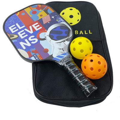 China OEM Custom Made Pickleball Paddles Fiberglass Hard EVA Pickle Ball Set for sale