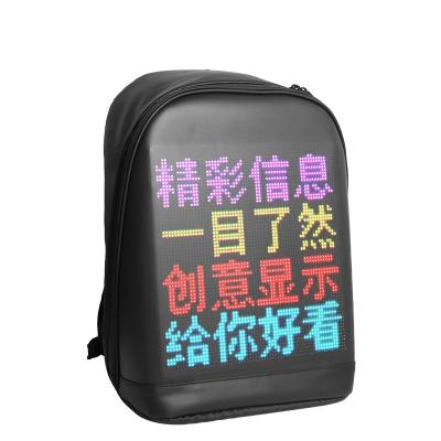 China 2020 New Design Fashion DIY Fashionable Unisex Waterproof Advertising LED Screen Backpack Remote Control Bags for sale