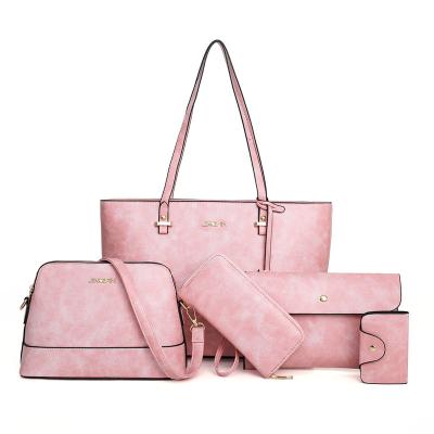 China High Quality Fashion Women Leather Tote Bags Fashion Handbag Set 5pcs in 1 Ladies Bags for sale