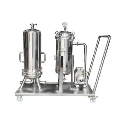 China Wine Stainless Steel Bag Filter Housing Movable With Pump Customized for sale