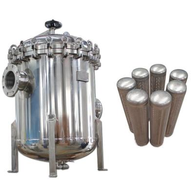 China SS304 316 Liquid/oil/wine/beer/honey/syrup/paint filtration machine Stainless Steel 304 multi Bag Filter Housing en venta