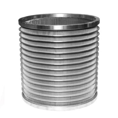 China Stainless Steel Wedge Wire Slotted Paper Making Pressure Screen Basket for sale