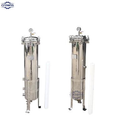 China 10''SS 304/316L Stainless Steel Single Multi Cartridge Filter Housing Water Treatment Industrial Wine Oil Water Filter H for sale