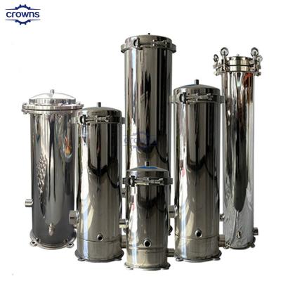 China Sanitary filter/strainer stainless steel micro multi core round cartridge filter housing en venta