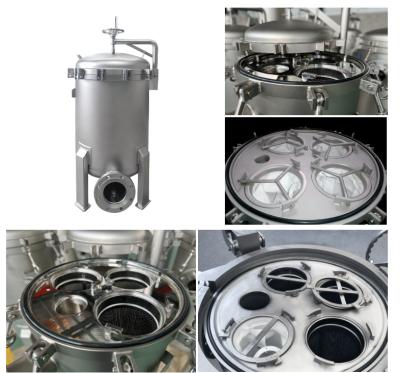 China SS 304 Water Bag Filter Housing Multi Bag Filter Housing For Liquid Filtration for sale