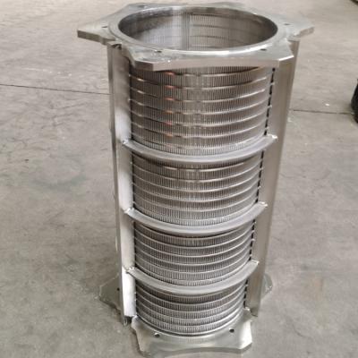 China Industrial Triangle Wedge Wire Centrifugal Filtering Basket Length 500mm Customized for sale