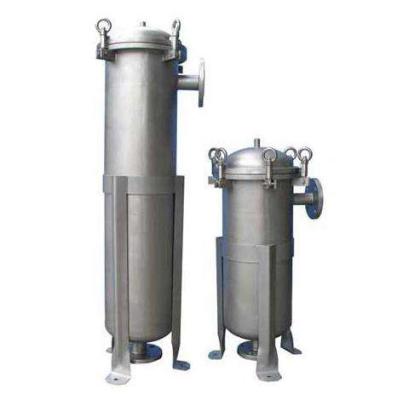 China Efficient Vertical Style Waste Water Treatment Bag Filter Stainless Steel Industrial Flowline Round Bag Filter Housing zu verkaufen