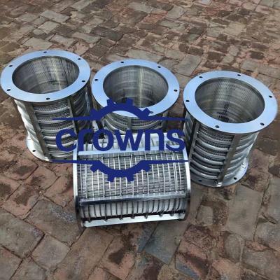 China 304 Stainless Steel Solid-Liquid Separator Rotary Drum Wedge Wire Screen Basket for sale