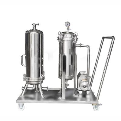 China Sanitary Grade 304/316 Stainless Steel Movable Filter Housing 10/20 Inch Cartridge Filter Machine Wine Filtration System for sale