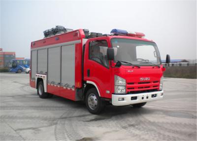 China Impulsión de ISUZU Chassis Lighting Fire Truck 4x2 con la lámpara principal dos y las luces auxiliares en venta