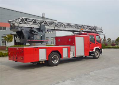 China 32m Working Height 4x2 Drive Six Seats Aerial Ladder Fire Truck with Water Tank for sale