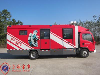 China 10 Ton Big Capacity Gas Supply Fire Trucks with 7m Lifting Lighting System for sale