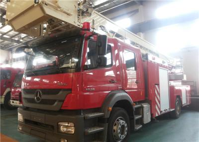 China 32m Height Ladder 2 Seats 6x4 Drive Mercedes Aerial Work Platform Fire Vehicle for sale