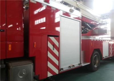 China Single Cab Tiller Ladder Fire Truck , V Type Engine Mid Mount Aerial Fire Truck for sale