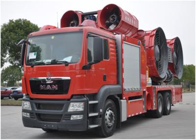 China Powerful Custom Smoke Exhaust Fire Engine with Two Large Fans for Tunnel Rescue for sale