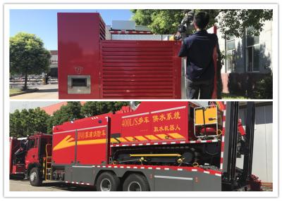 China 750HP Crawler Tracking Remote Water Supply Rescue Fire Truck with Intake Robot for sale