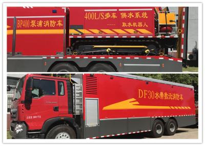 China 400L Remote Water Supply System Fire Truck 750HP Power 2000kg Rated Load for sale