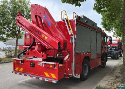 China 4 Section Ladders 4x2 Drive 100Km/h Emergency Rescue Vehicle with HIAB Crane for sale