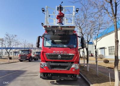 China HOWO Chassis 44 Meter Working Height Aerial Ladder Fire Truck with 2 Seats for sale