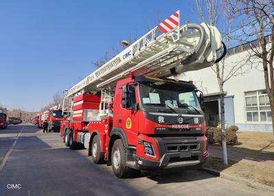 China CIMC 250kw Single Cab 32m Aerial Ladder Fire Truck with 400kg Working Cage for sale