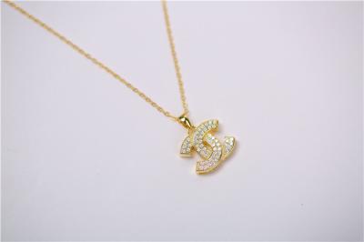 China Pendent Long Chain Hip Hop Plated Jewelry Pendant Necklace 18K Gold Plated for Silver + Zircon for sale