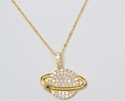 China Korean Jewellery Wholesale 925 Sterling Silver Rhodium Plated Paved CZ Diamond Necklace for sale