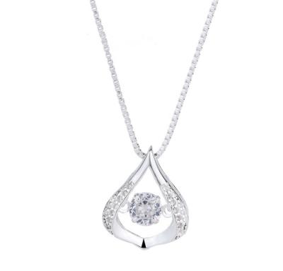 China Pure Silver  Water Drop Smart Zircon Pendant Women'S Necklace Japanese And Korean Version Of Simple Box Chain for sale