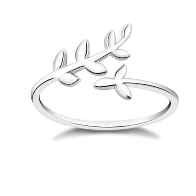 China 925 sterling silver leaf ring female European and American fashion temperament personality wild index finger ring for sale