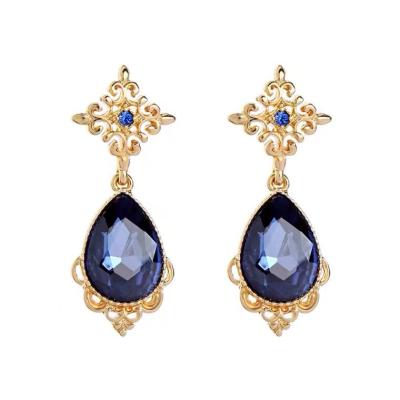 China Luxury 925 Sterling Silver Gemstone Custom Fashion Women Jewelry Dangle Cubic Zirconia Elegant Wedding Earrings for sale