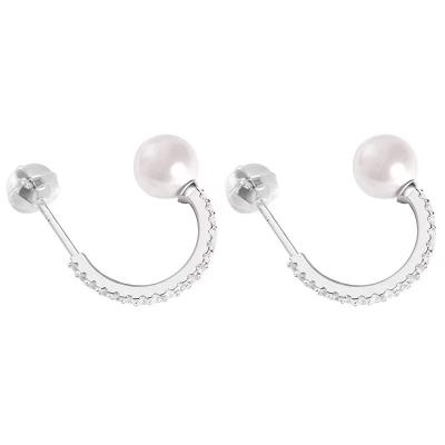 China Natural freshwater pearl earrings 925 Sterling Silver for Women Simple Fashion Gold Baroque Pearl Earrings for sale