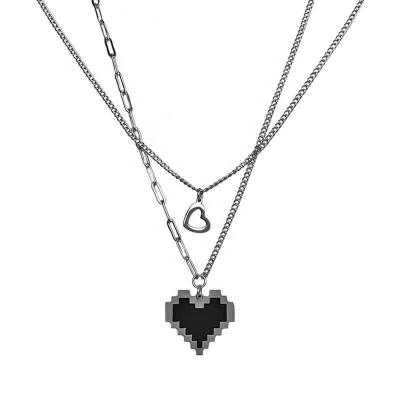 China Mosaic Heart Necklace Jewelry  Sterling Silver Jewellery  rhodium  Plated for sale