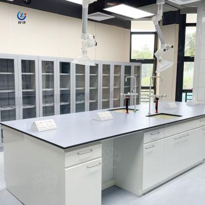 China 4 Drawers Lab Island Bench Chemical Resistant L Biology Laboratory Furniture for sale