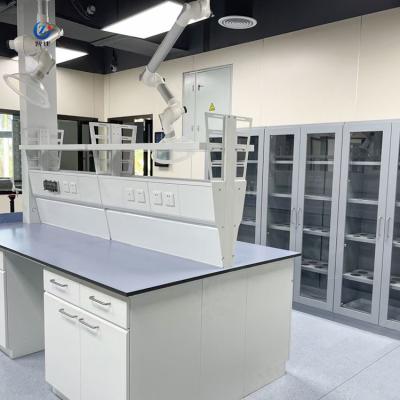China 2 Shelves Hospital Lab Furniture 90cm Anti Chemicals Biology Bench ISO Certified for sale