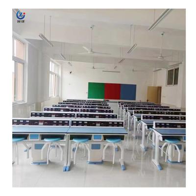 China Estacion de trabajo de escritorio de laboratorio de maestros fijo Rectángulo de muebles resistente a los alcalinos en venta