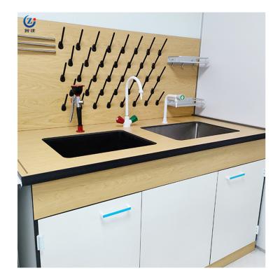 China Chemical Resistant Lab Wall Bench Length 750mm With Phenolic Resin Table Top for sale