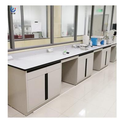 China Bancos de trabajo de laboratorio de pared resistentes a los alcalinos, W750*H850mm Bancos de trabajo de laboratorio laterales en venta