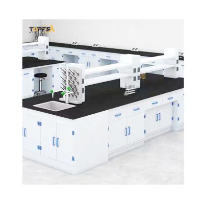 China White Polypropylene Lab Bench Laboratory Table With Epoxy Resin Table Top for sale