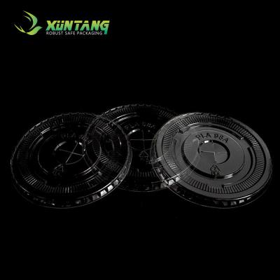 China Eco Friendly Clear CPLA Lids , 45mm Biodegradable Coffee Cup Lids for sale