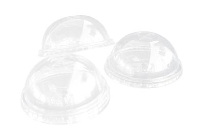 China Cafe 90mm Biodegradable Coffee Cup Lids , Clear Plastic Dome Lids for sale