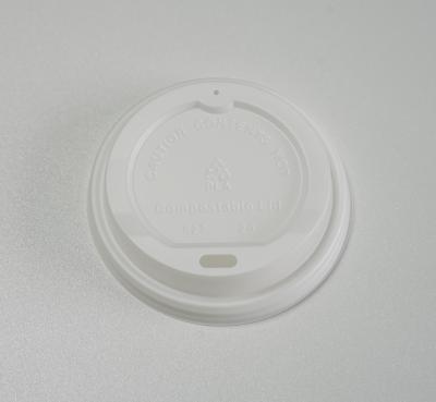 China 62mm CPLA White Disposable Biodegradable Coffee Lids for sale